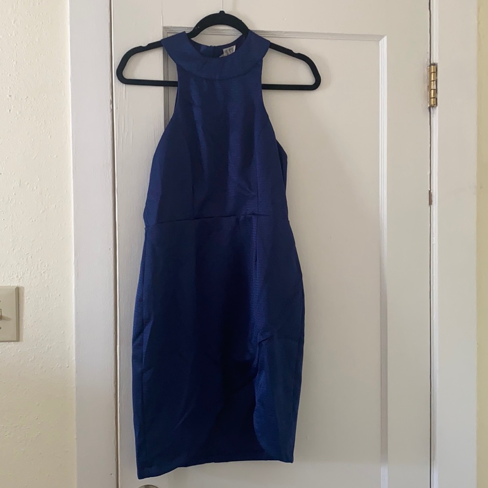 Navy silk dress
